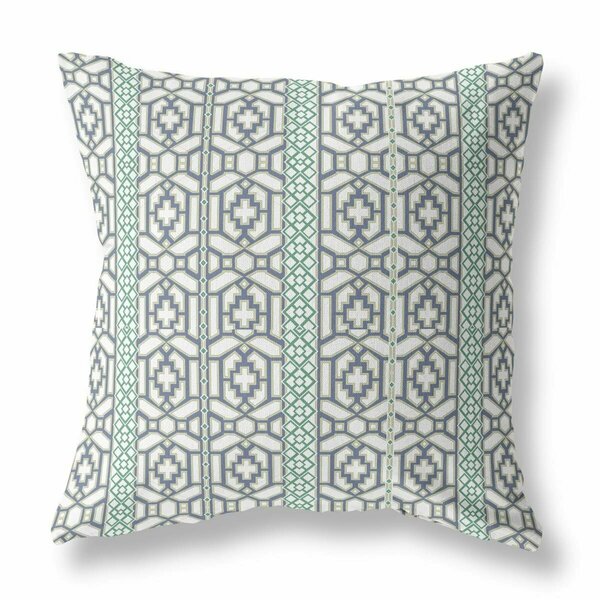 Palacedesigns 26 in. Linework Indoor & Outdoor Zippered Throw Pillow White & Gray PA3101144
